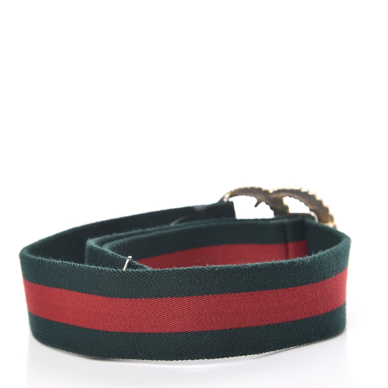 Gucci Canvas Torchon Double G Web Belt 85 34 Verde 3 of 5