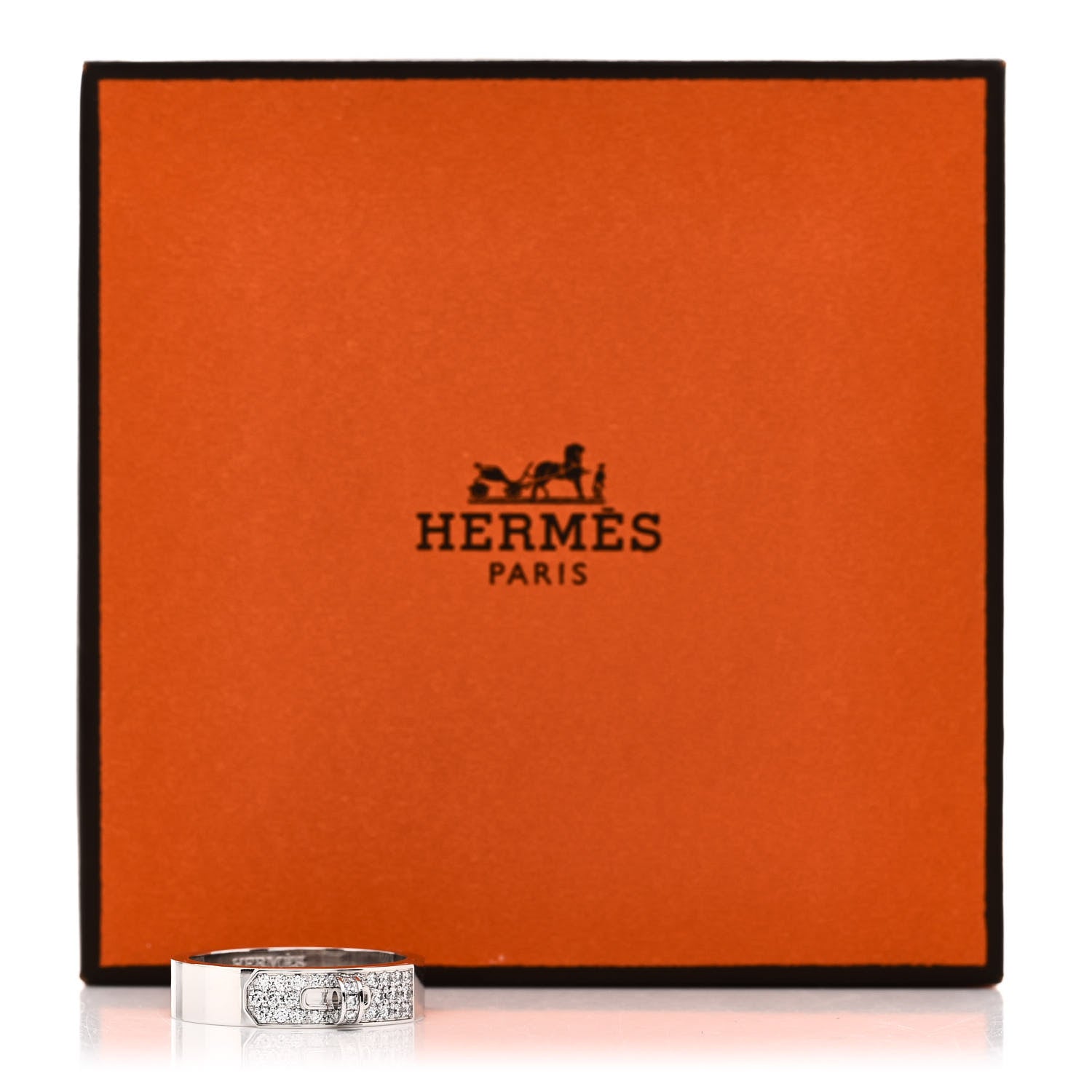 Hermes 18K White Gold Diamond Kelly Ring 53 6.25 5 of 5