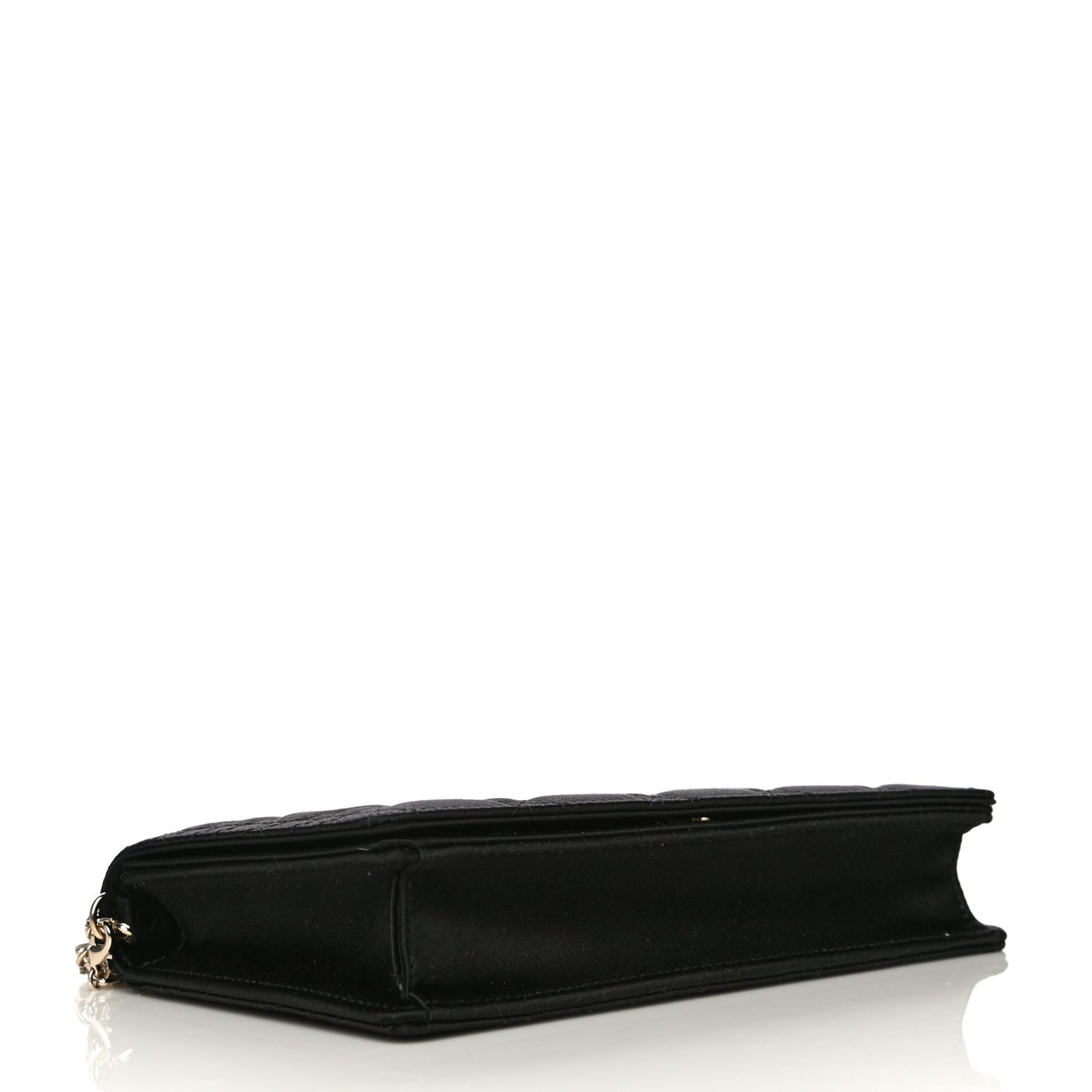 Satin Cannage Lady Dior Clutch Black