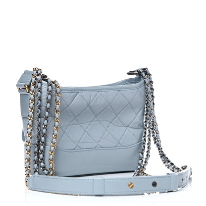 Chanel Aged Calfskin Quilted Small Gabrielle Hobo Light Blue 2 of 12
