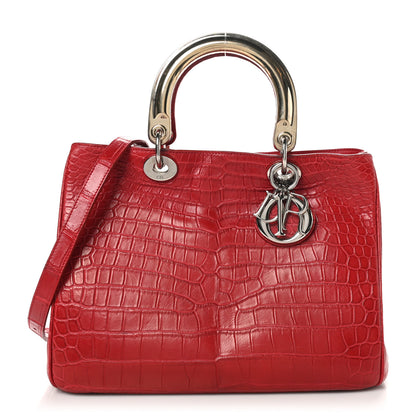 Christian Dior Crocodile Large Diorissimo Red 1 of 10