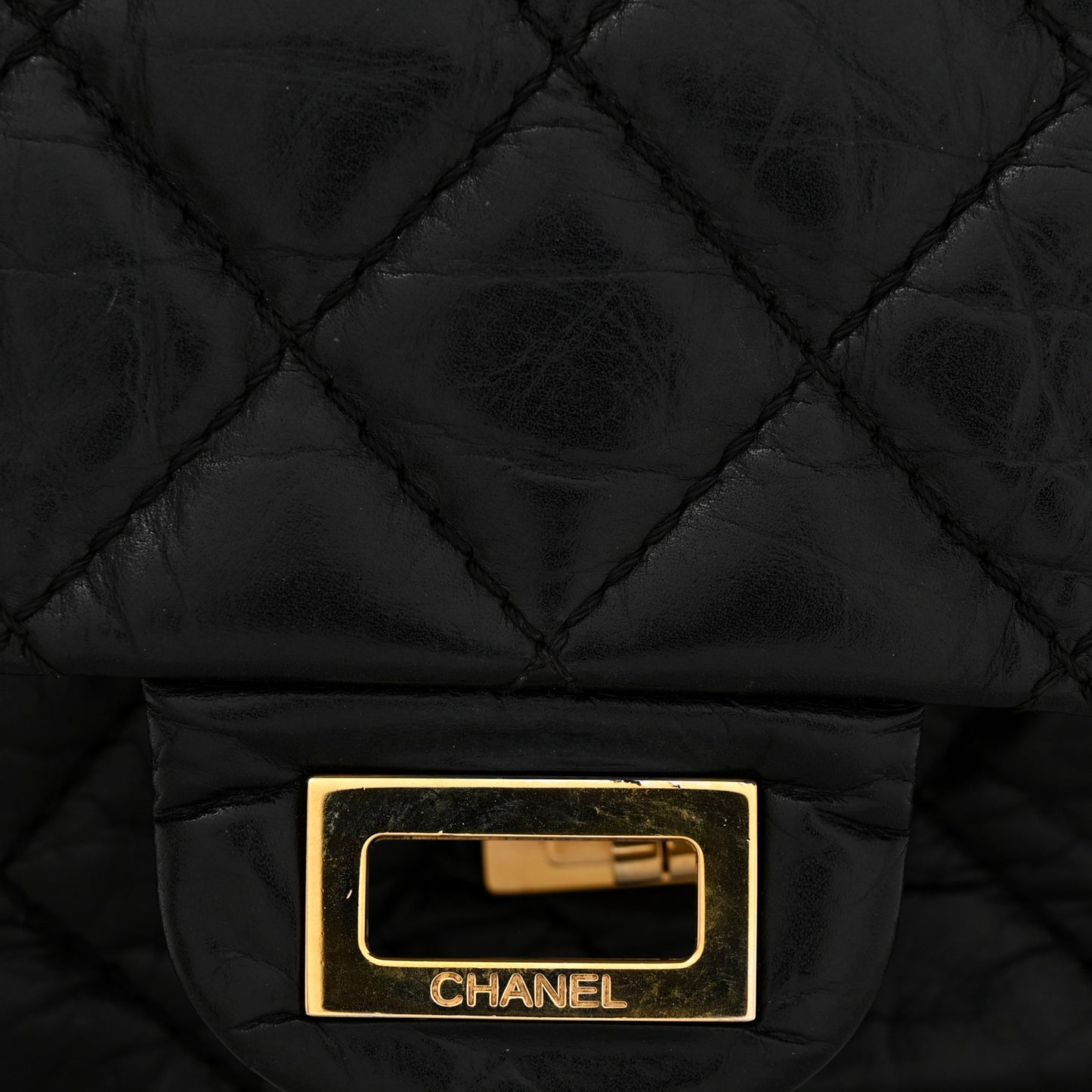 Aged Calfskin Quilted 2.55 Reissue 226 Flap Black