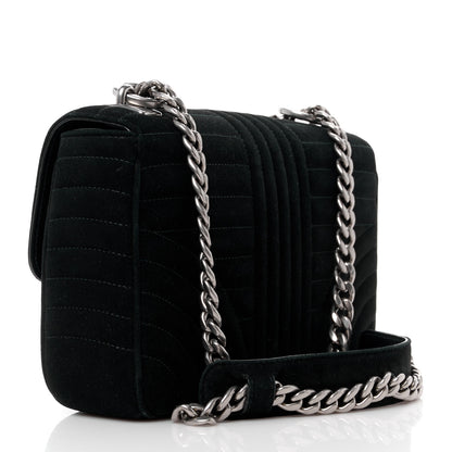 Prada Camoscio Impunture Diagramme Medium Chain Flap Shoulder Bag Black 3 of 12