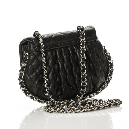 Chanel Washed Lambskin Quilted Mini Chain Around Flap Black 3 of 7