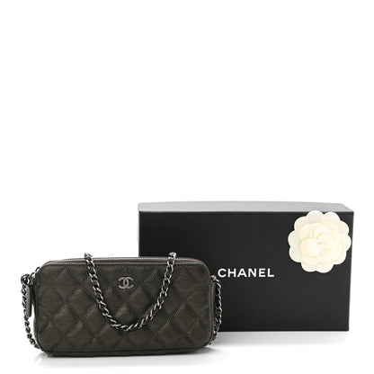Chanel Caviar Quilted Small Clutch With Chain Dark Charcoal 12 of 12