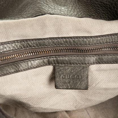 Gucci Metallic Pebbled Calfskin Medium Soho Chain Shoulder Bag Sasso 6 of 9