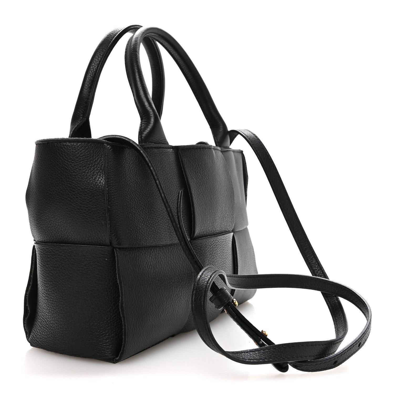 Bottega Veneta Grained Calfskin Maxi Intrecciato Mini Arco Tote Black 4 of 10