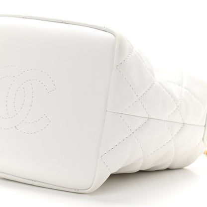 Chanel Lambskin Quilted Small Perfect Meeting Hobo White 10 of 11