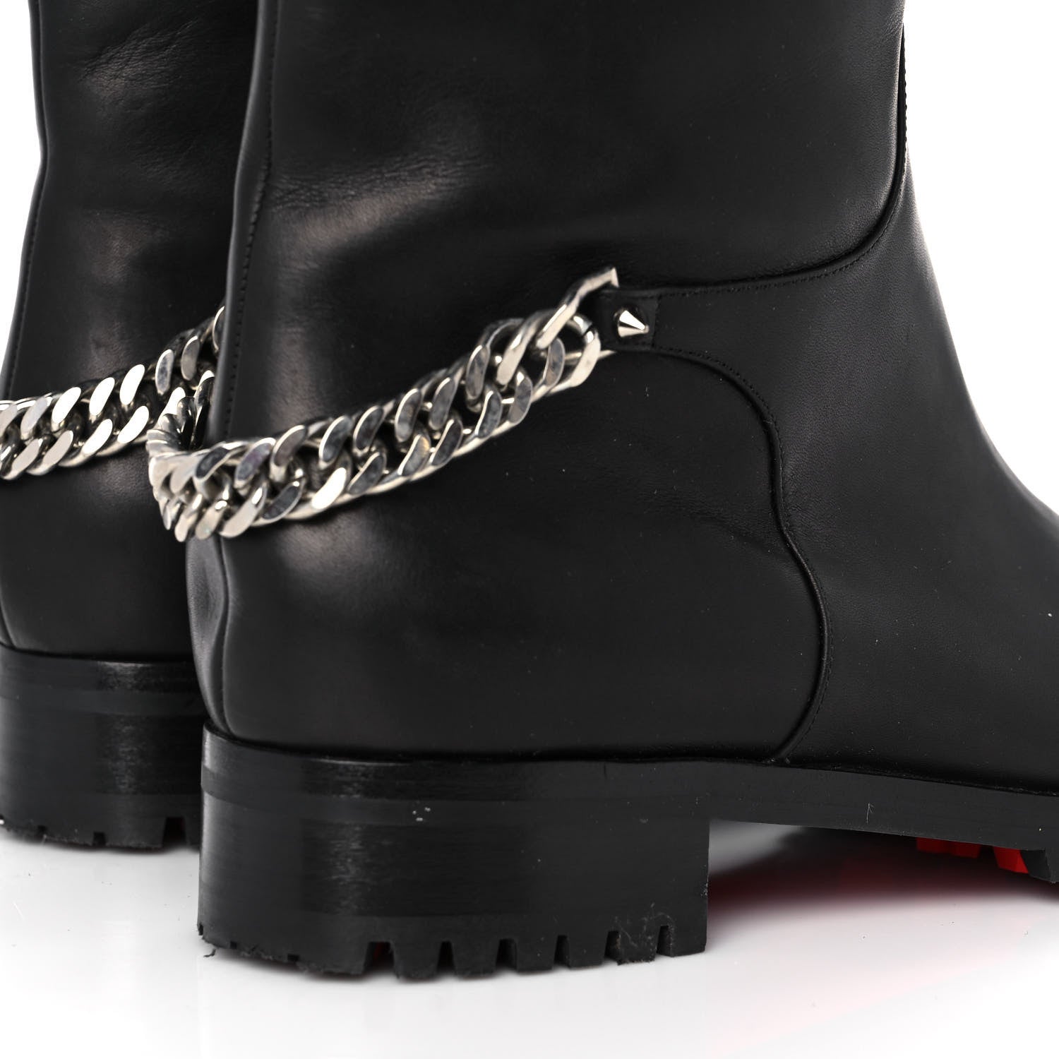 Christian Louboutin Calfskin Ingrassato Croche Cate 20 Boots 41 Black 9 of 13