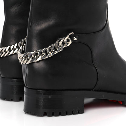 Christian Louboutin Calfskin Ingrassato Croche Cate 20 Boots 41 Black 9 of 13
