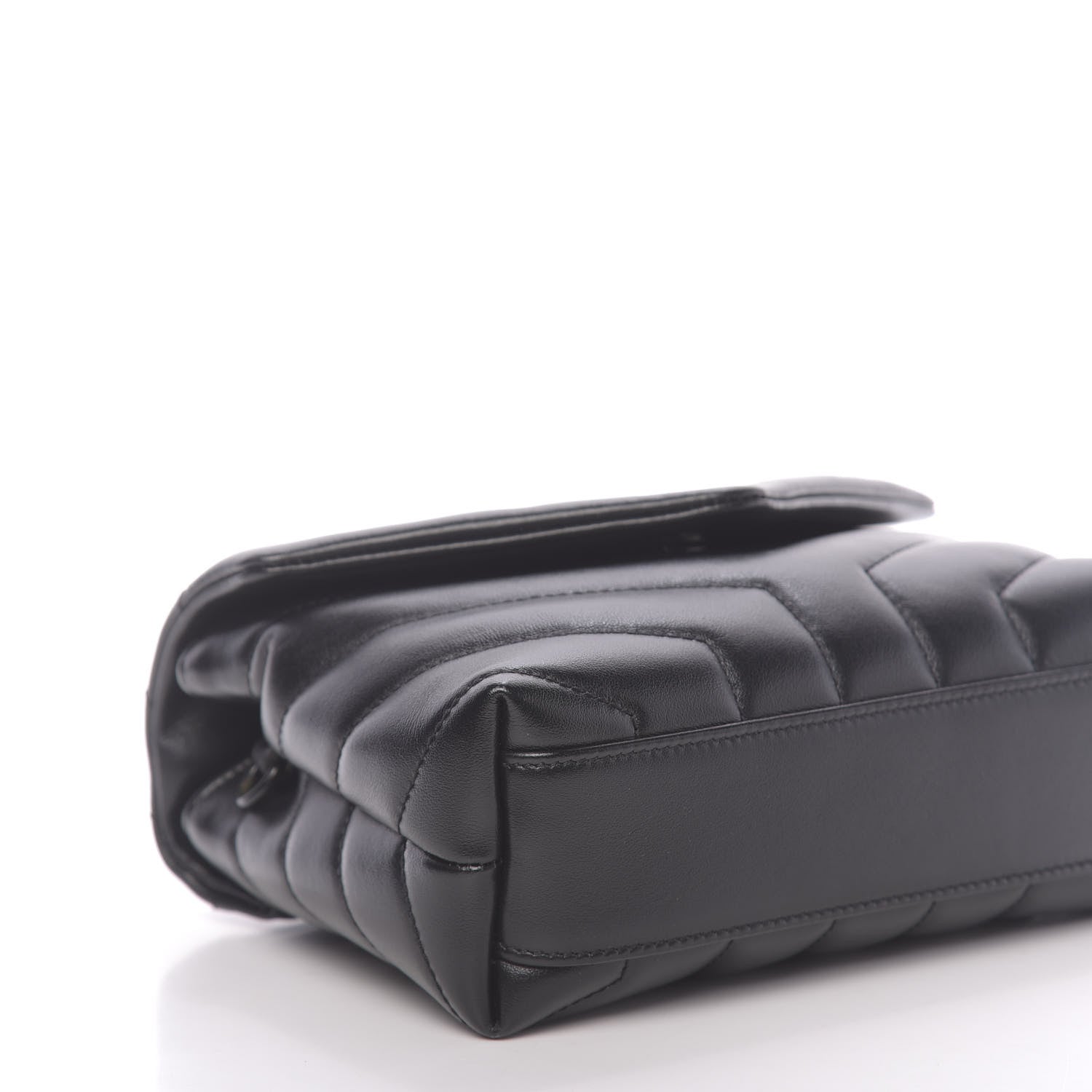 Saint Laurent Calfskin Y Quilted Monogram Toy Loulou Crossbody Bag Black 7 of 9