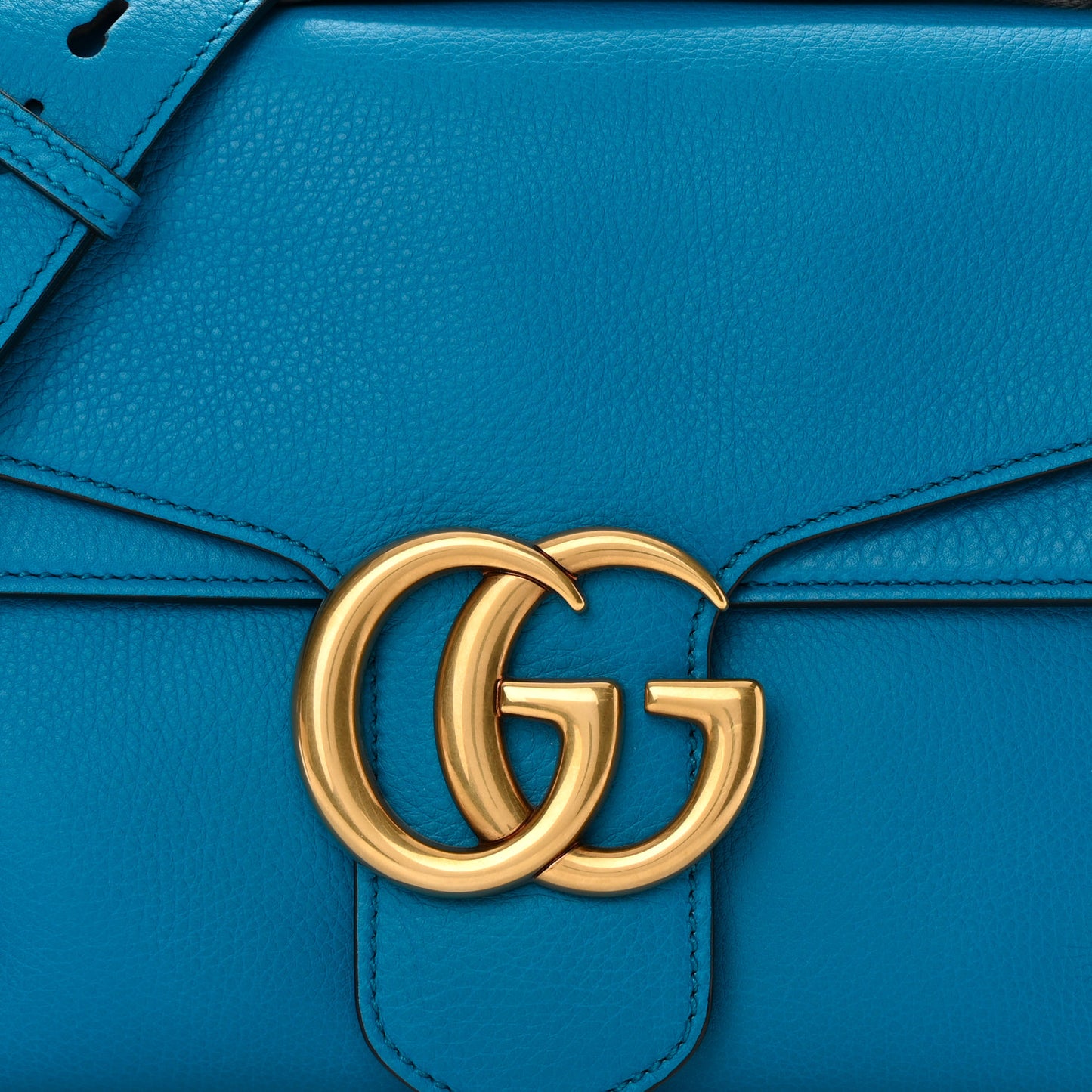 Calfskin GG Marmont Shoulder Bag Turquoise