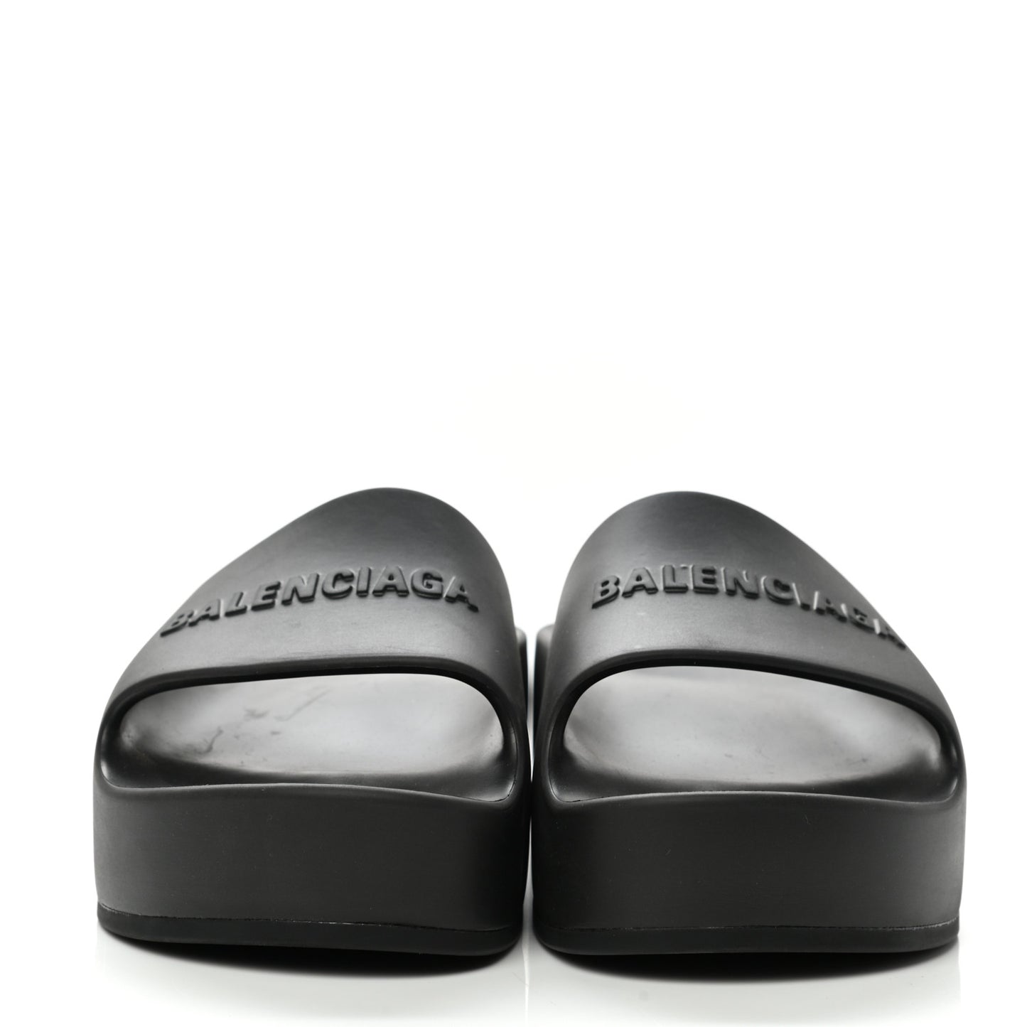 Rubber Chunky Slide Sandals 37 Black