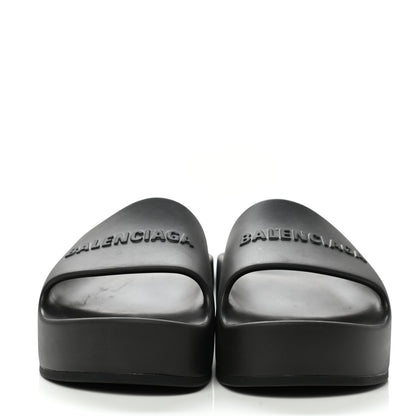 Balenciaga Rubber Chunky Slide Sandals 37 Black 2 of 8