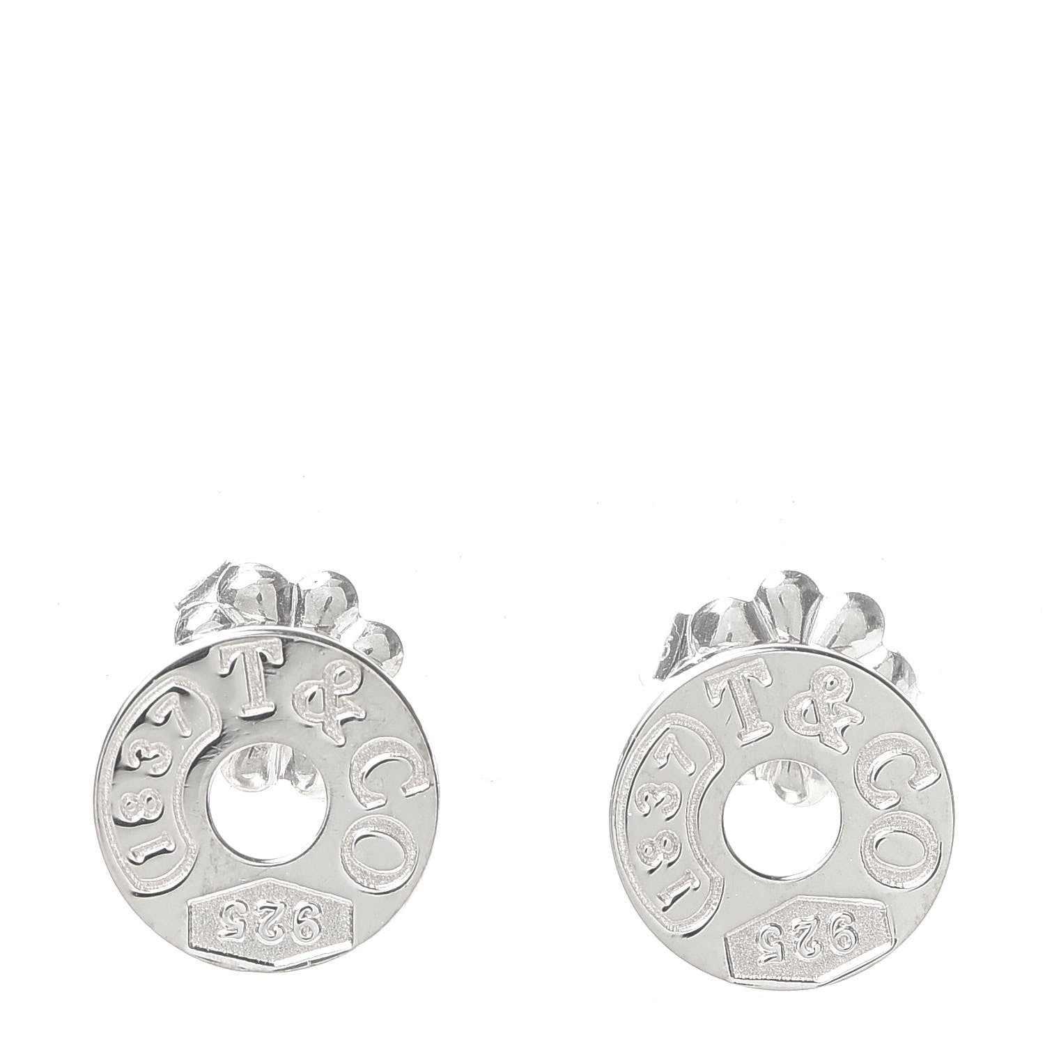 Tiffany Sterling Silver 1837 Circle Earrings 1 of 6