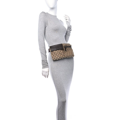 Gucci GG Monogram Double Pocket Belt Bag Dark Brown 2 of 12