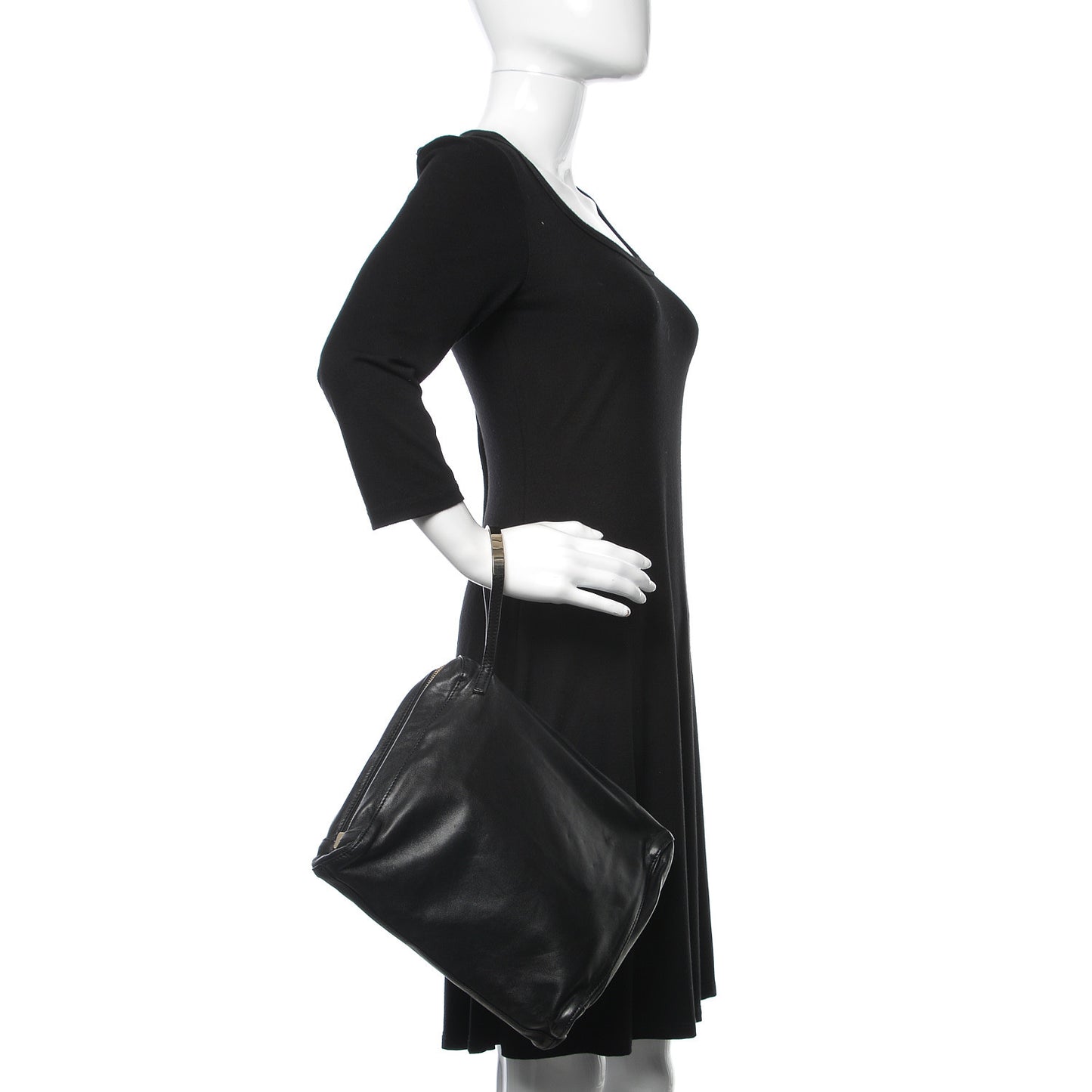 Lambskin Wristlet Clutch Black
