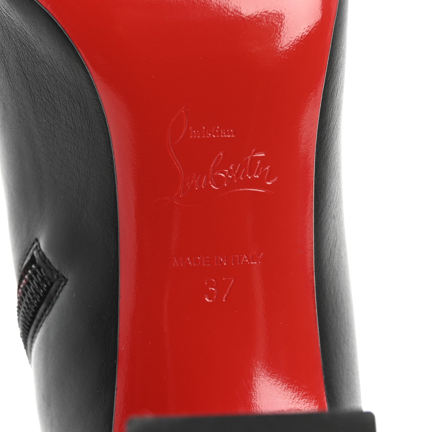 Christian Louboutin Smooth Calfskin Suzi Folk 85 Ankle Boots 37 Black 8 of 10