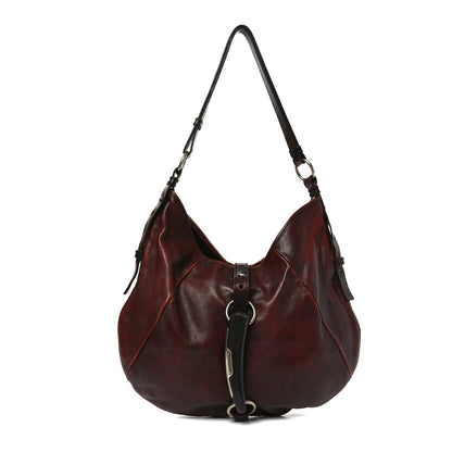 Saint Laurent Buffalo Horn Shangri-La Mombasa Hobo Burgundy 1 of 10