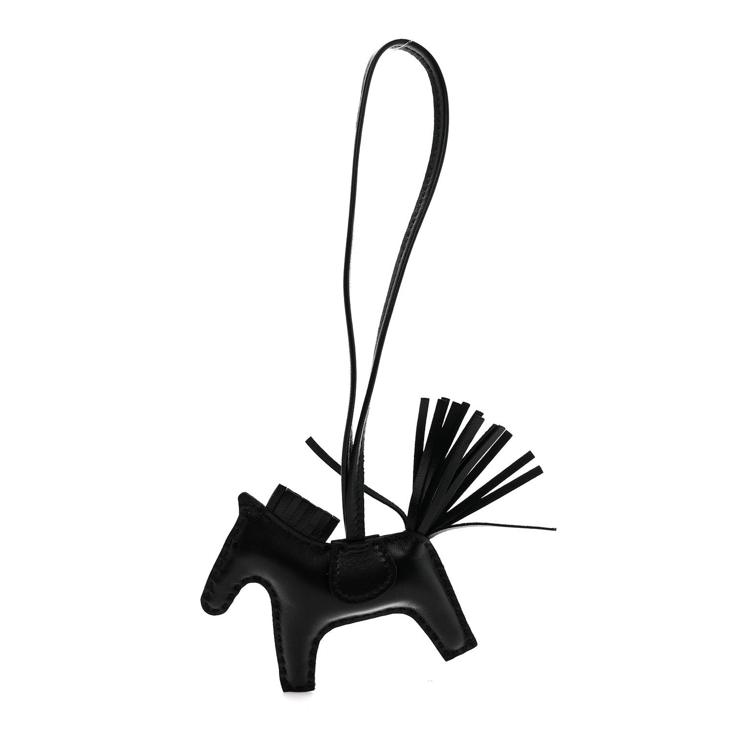 Milo Lambskin Grigri Rodeo Horse Bag Charm PM So Black