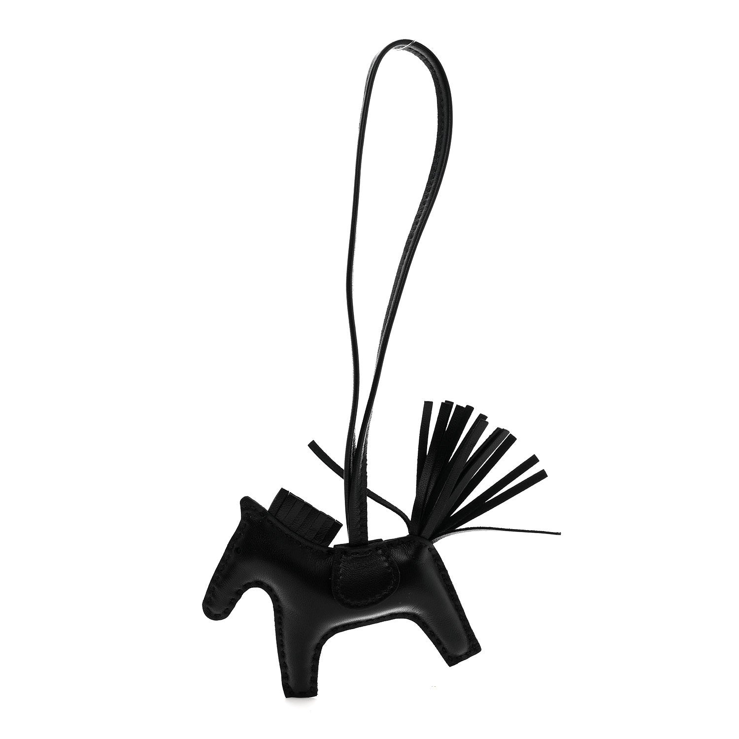 Hermes Milo Lambskin Grigri Rodeo Horse Bag Charm PM So Black 1 of 4