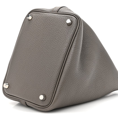 Hermes Taurillon Clemence Picotin Lock 18 PM Gris Asphalte 9 of 12