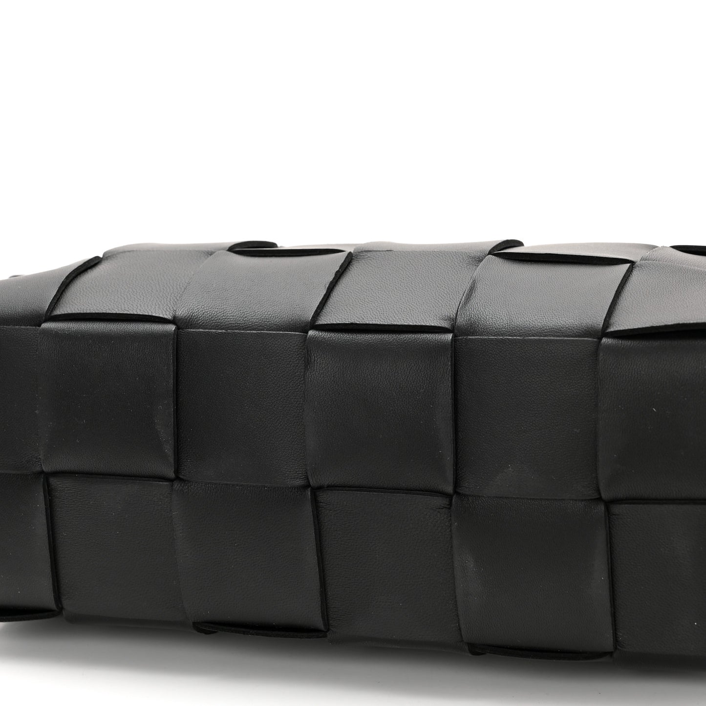 Lambskin Maxi Intrecciato Brick Cassette Bag Black