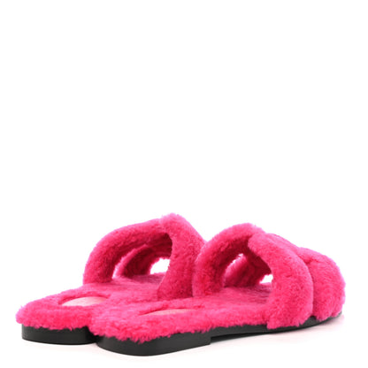 Hermes Woolskin Oran Sandals 38 Rose Fuchsia 4 of 7