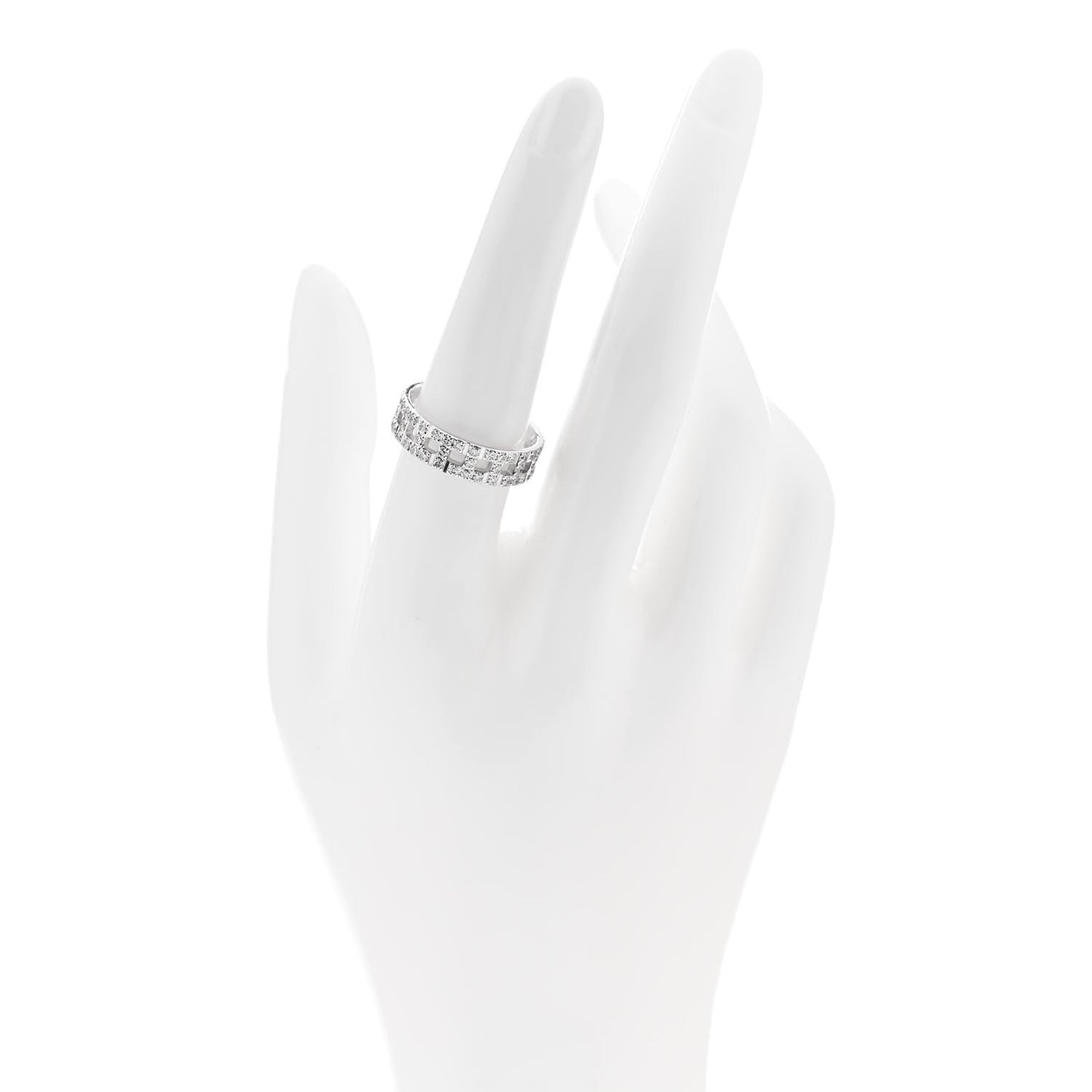 18K White Gold Diamond T True Wide Ring 56 7.5