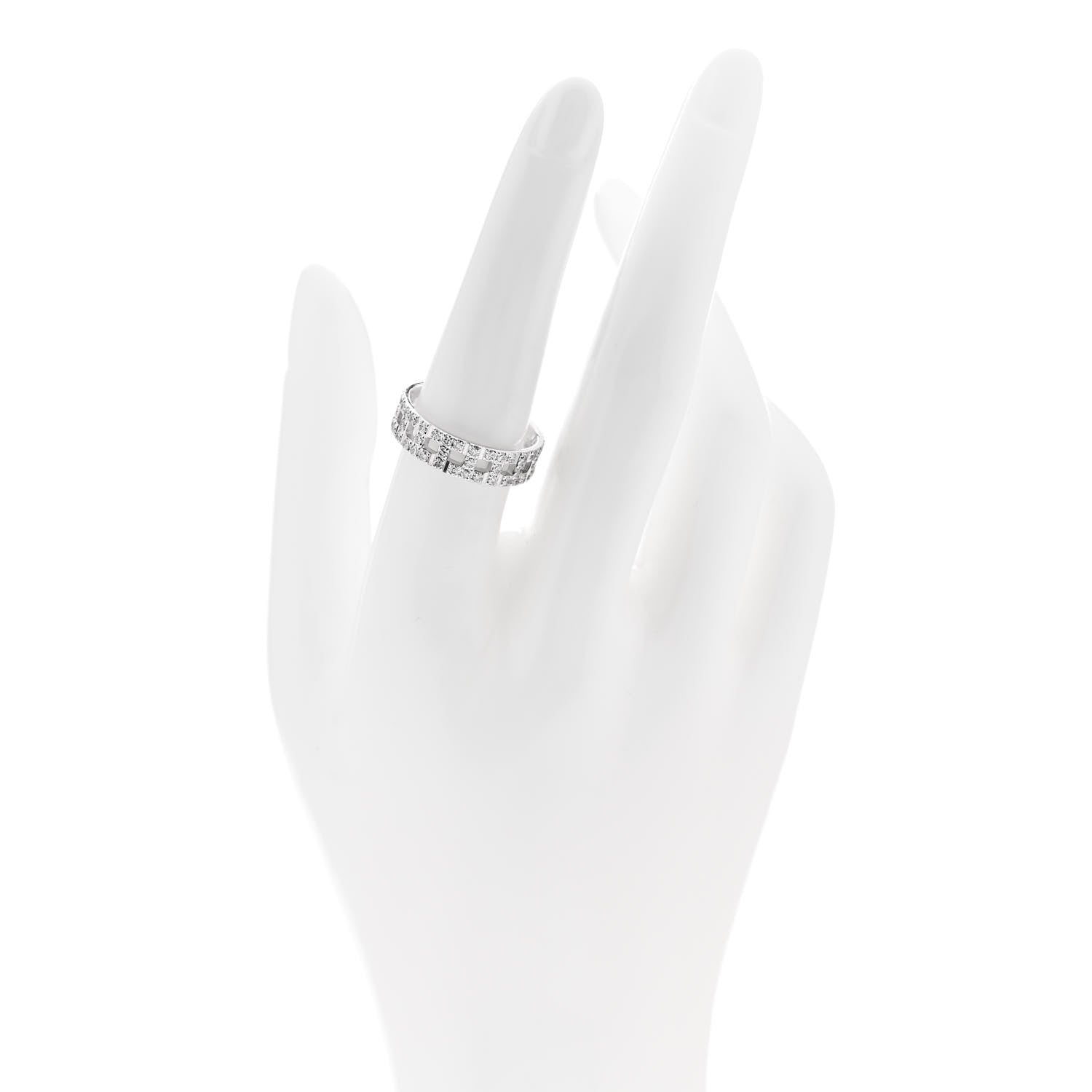 Tiffany 18K White Gold Diamond T True Wide Ring 56 7.5 2 of 4