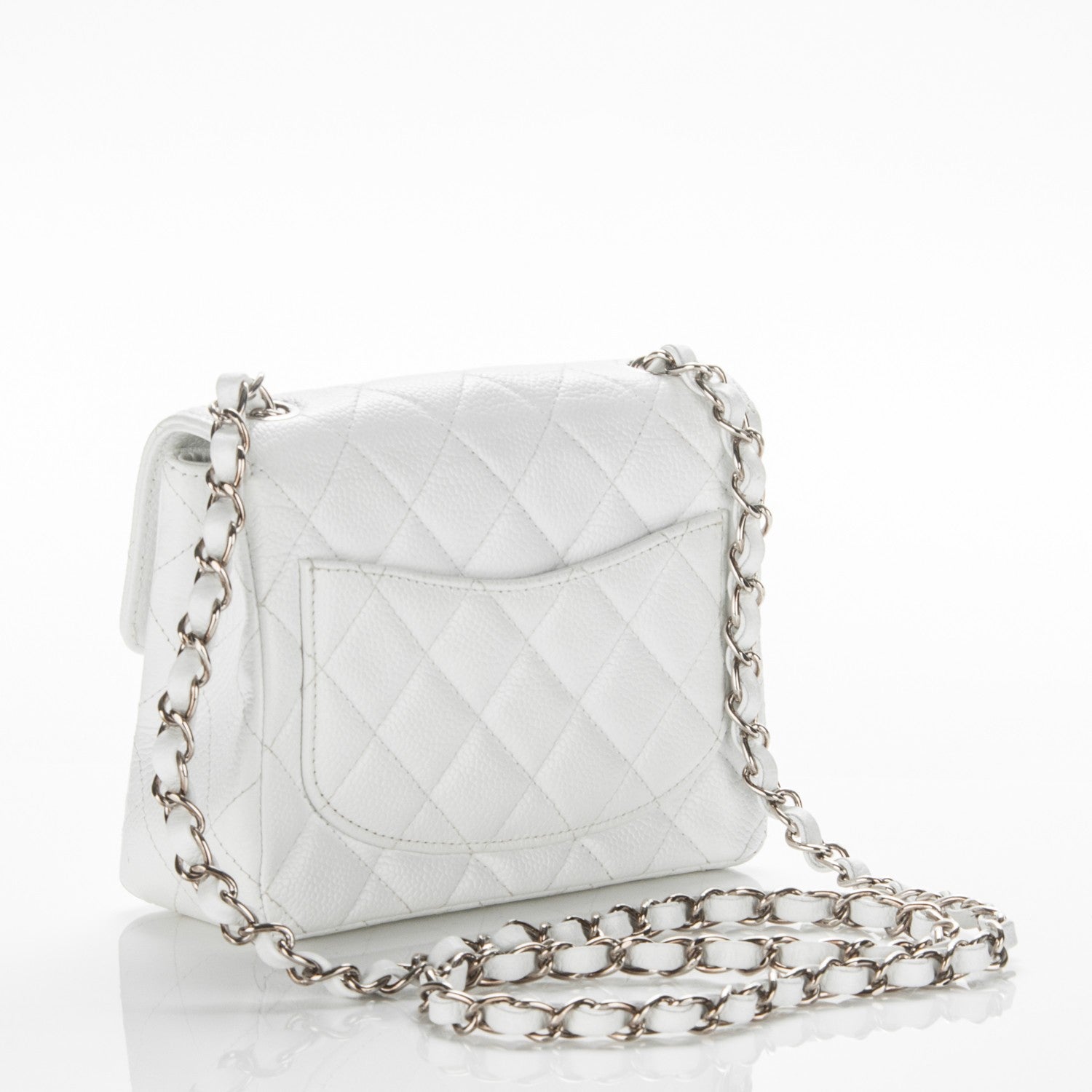 Chanel Caviar Quilted Mini Square Flap White 3 of 7