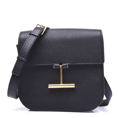 Tom Ford Grained Calfskin Small T Clasp Tara Crossbody Bag Black 1 of 13