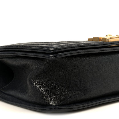 Chanel Caviar Quilted Medium Boy Flap Navy 9 of 10