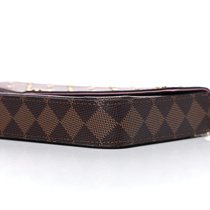 Louis Vuitton Damier Ebene Studded Pochette Felicie Chain Wallet 9 of 9