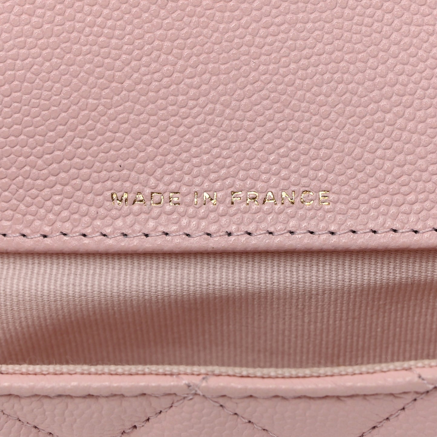 Caviar Quilted Glasses Case with Chain Light Pink