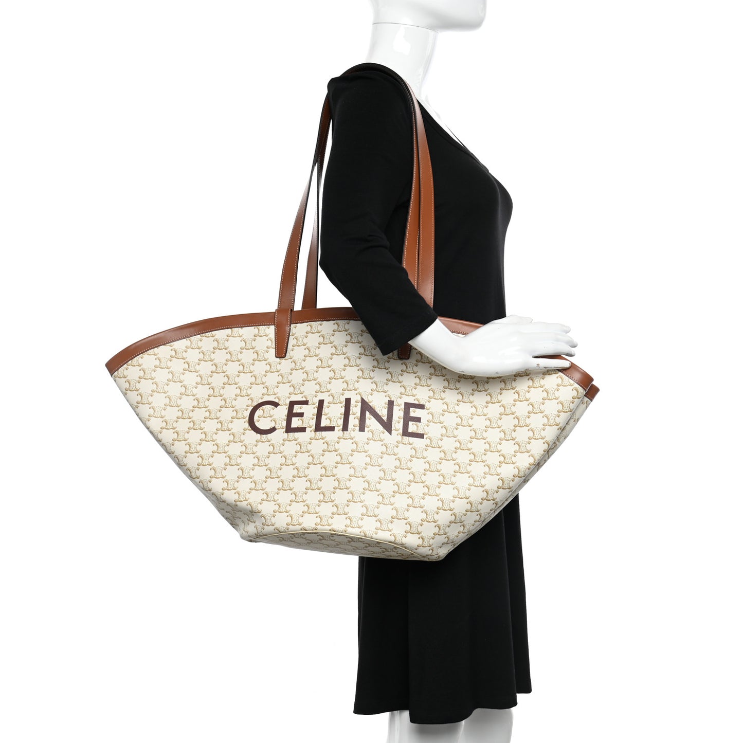 Calfskin Canvas Triomphe Large Couffin White