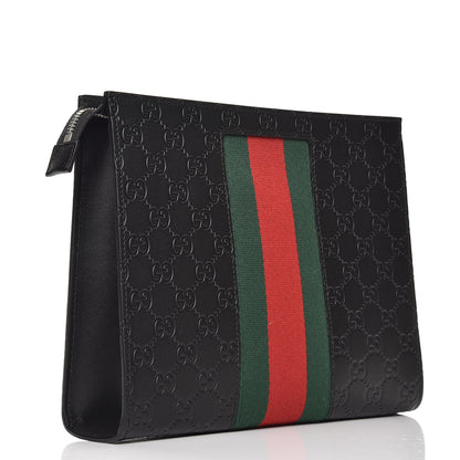 Gucci Guccissima Signature Web New Web Cosmetic Case Black 3 of 7