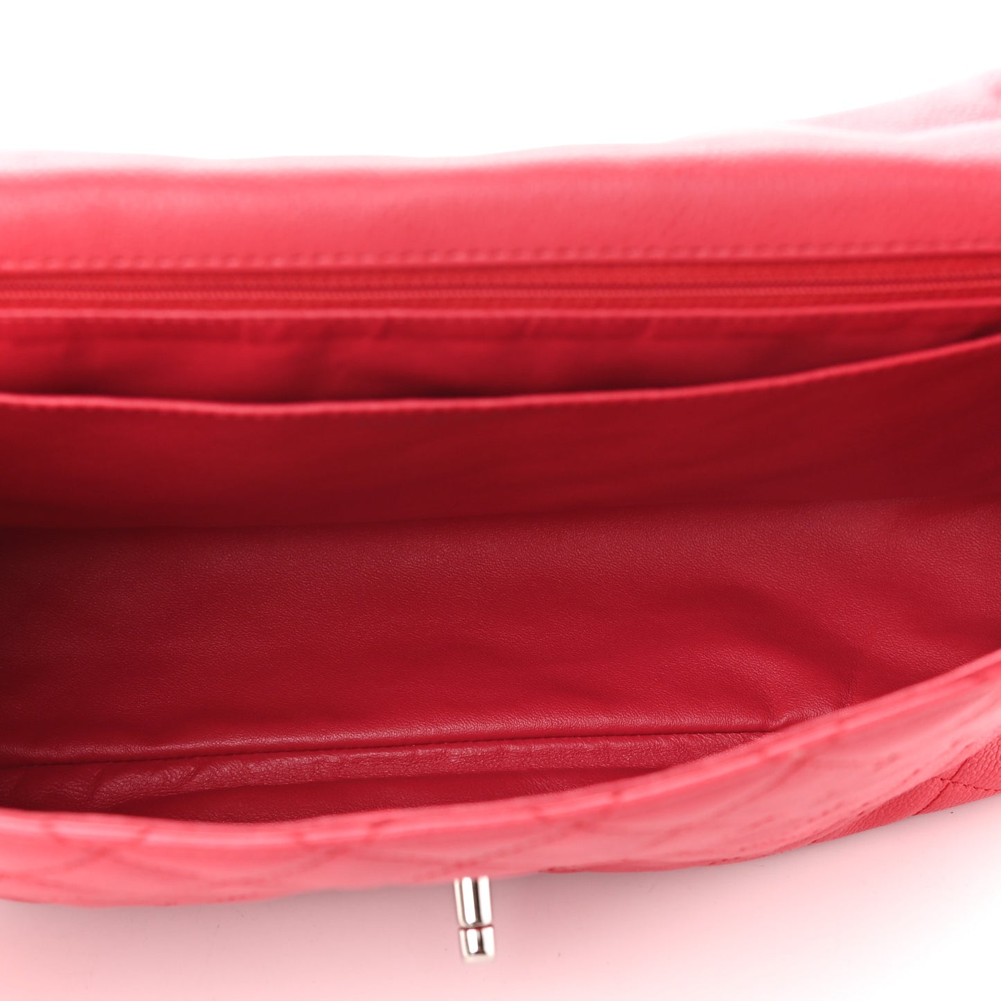 Washed Caviar Quilted Maxi Single Flap Fuchsia