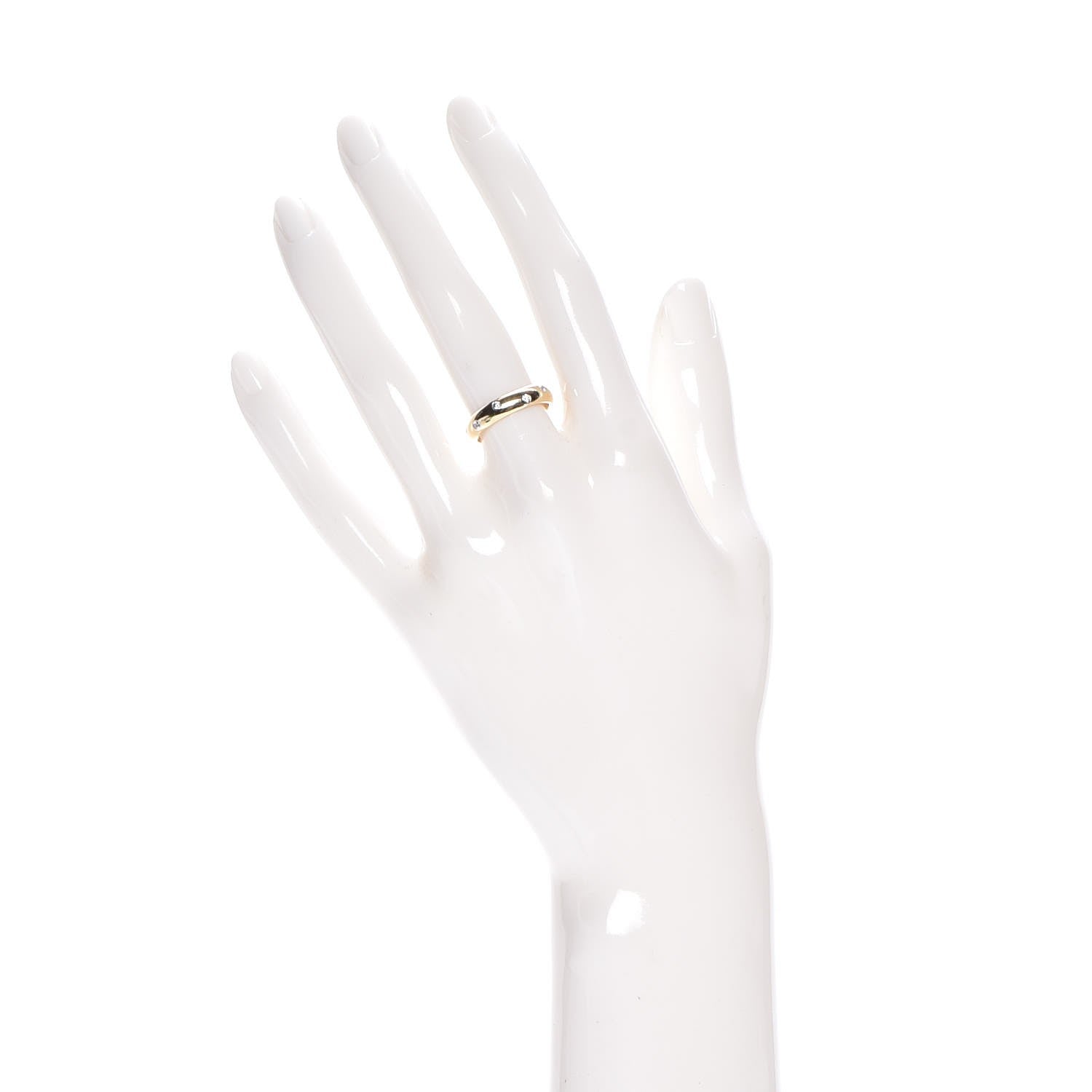 Tiffany 18K Yellow Gold Platinum Diamond Etoile Band Ring 49 5 2 of 7