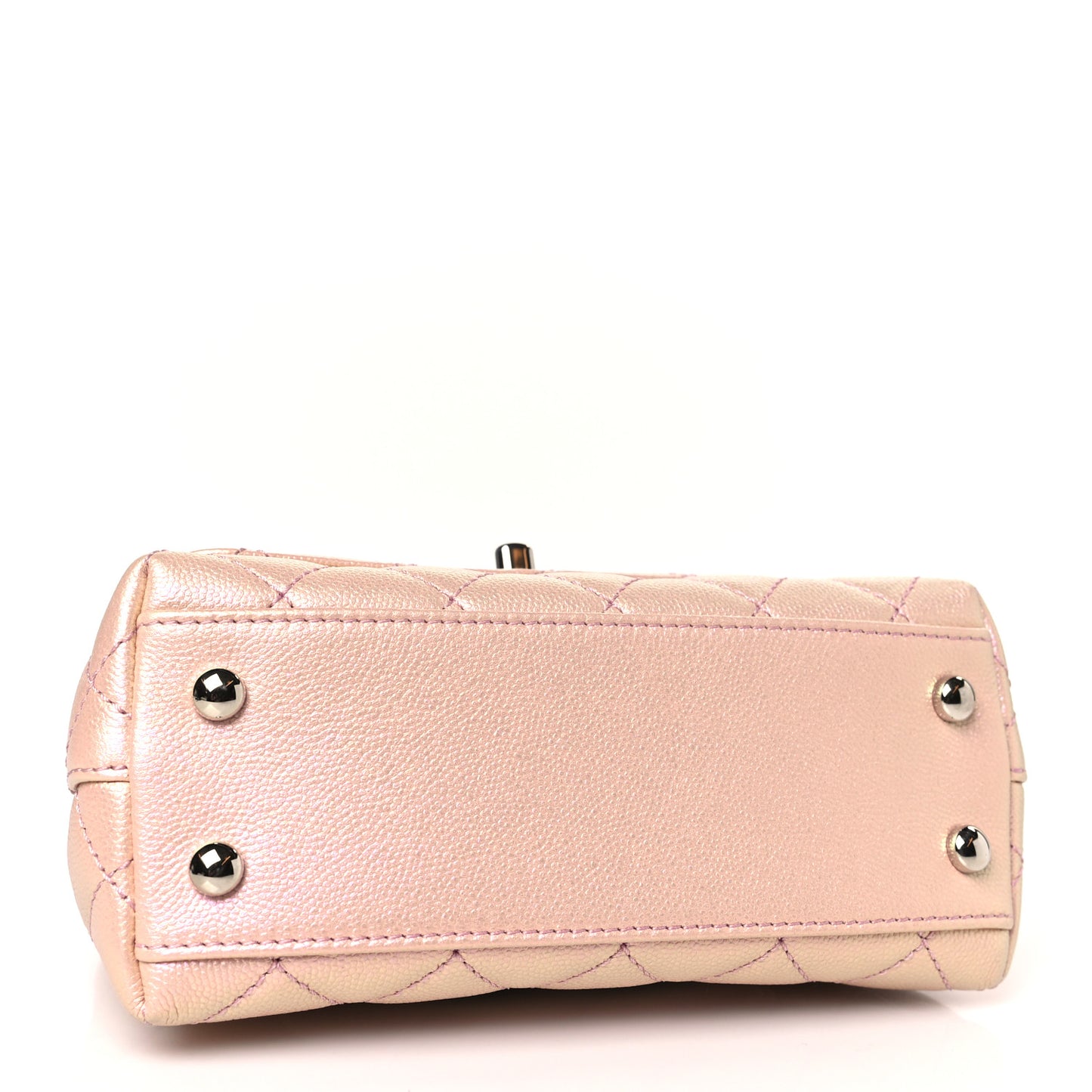 Iridescent Caviar Quilted Extra Mini Coco Handle Flap Light Pink