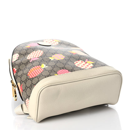 Gucci GG Supreme Monogram Les Pommes Small Retro Interlocking G Dome Backpack Beige Multicolor Mystic White 4 of 9