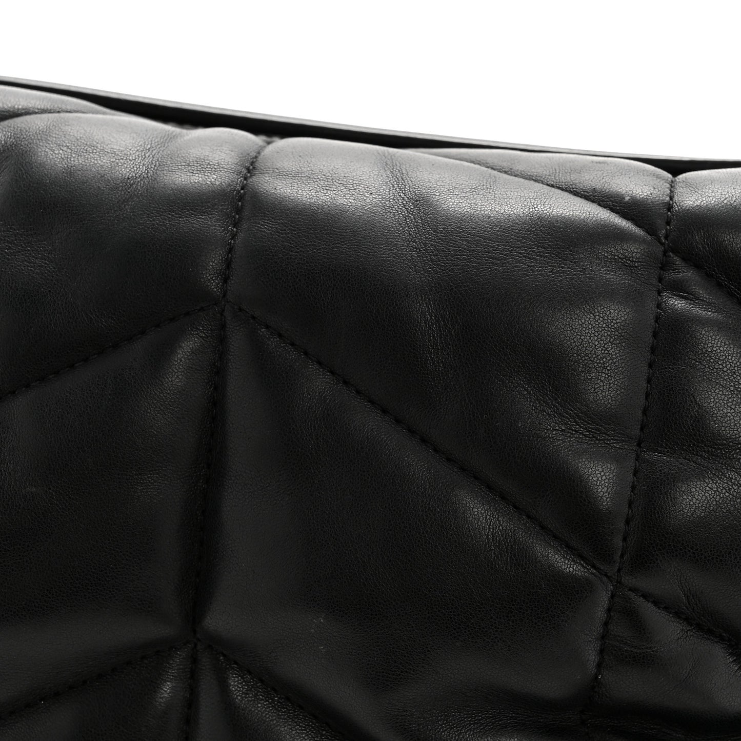 Lambskin Quilted Medium Loulou Puffer Monogram Chain Satchel Black