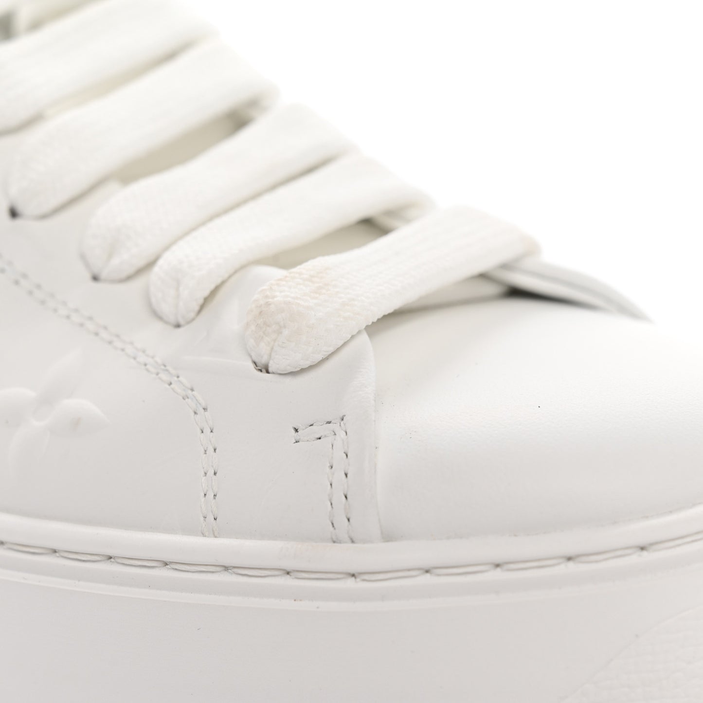 Lambskin Embossed Monogram Time Out Sneakers White
