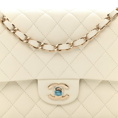 Chanel Caviar Quilted Medium Double Flap White 8 of 9