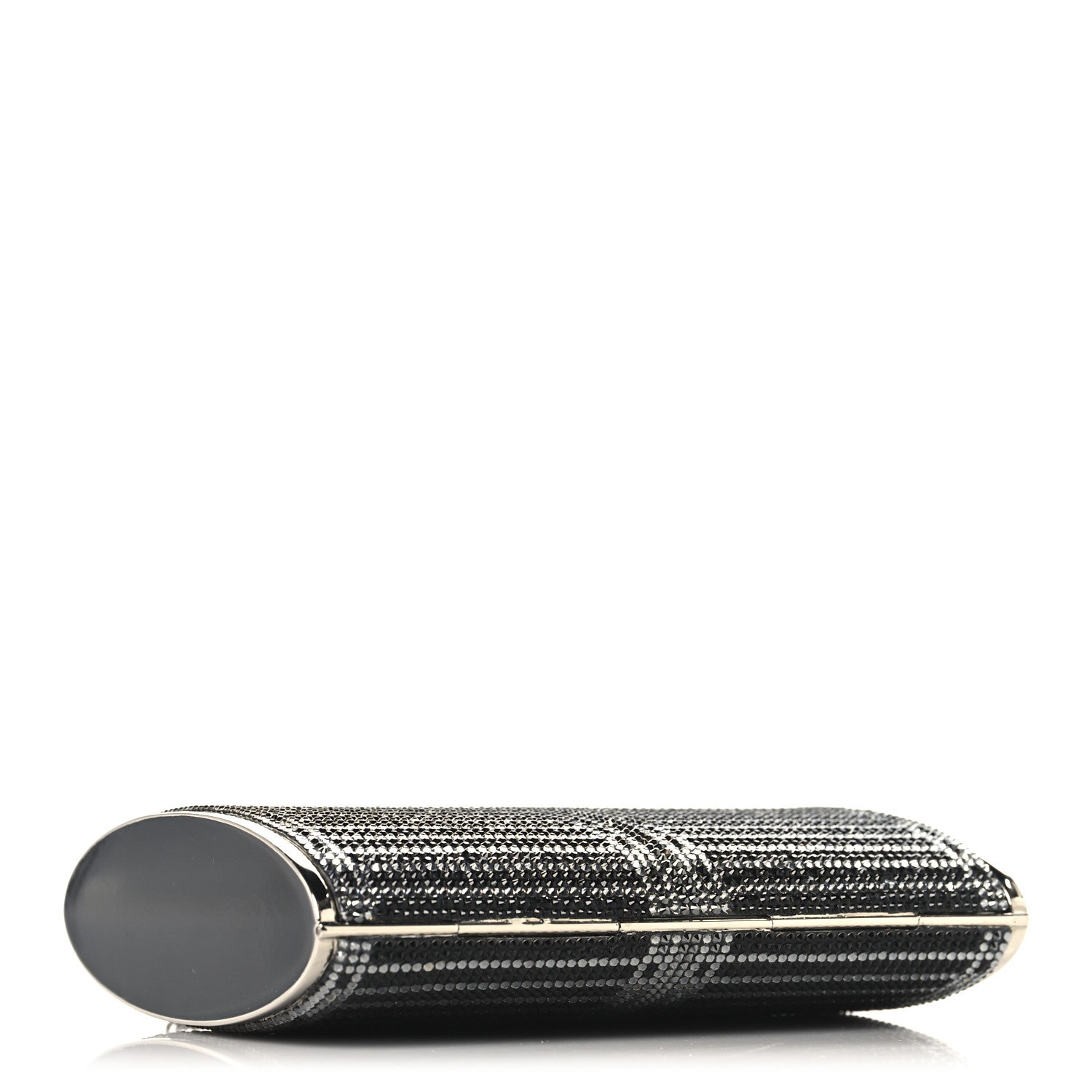 Judith Leiber Swarovski Crystal Minaudiere Clutch Black Silver 4 of 10