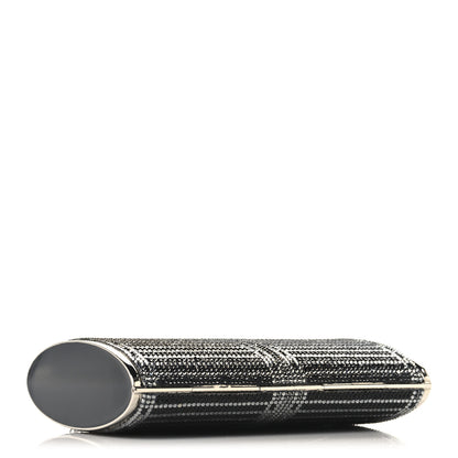 Judith Leiber Swarovski Crystal Minaudiere Clutch Black Silver 4 of 10