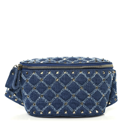 Valentino Garavani Denim Rockstud Spike Belt Bag 95 Denim 1 of 9