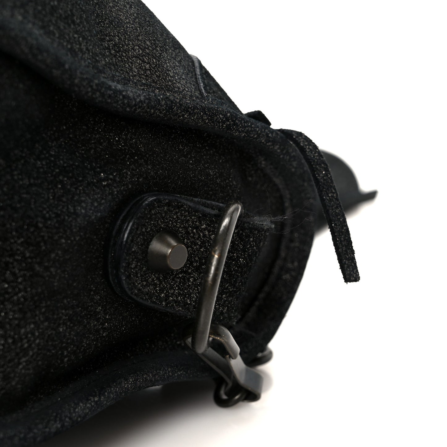 Metallic Craquele Calfskin Classic Hardware City Black