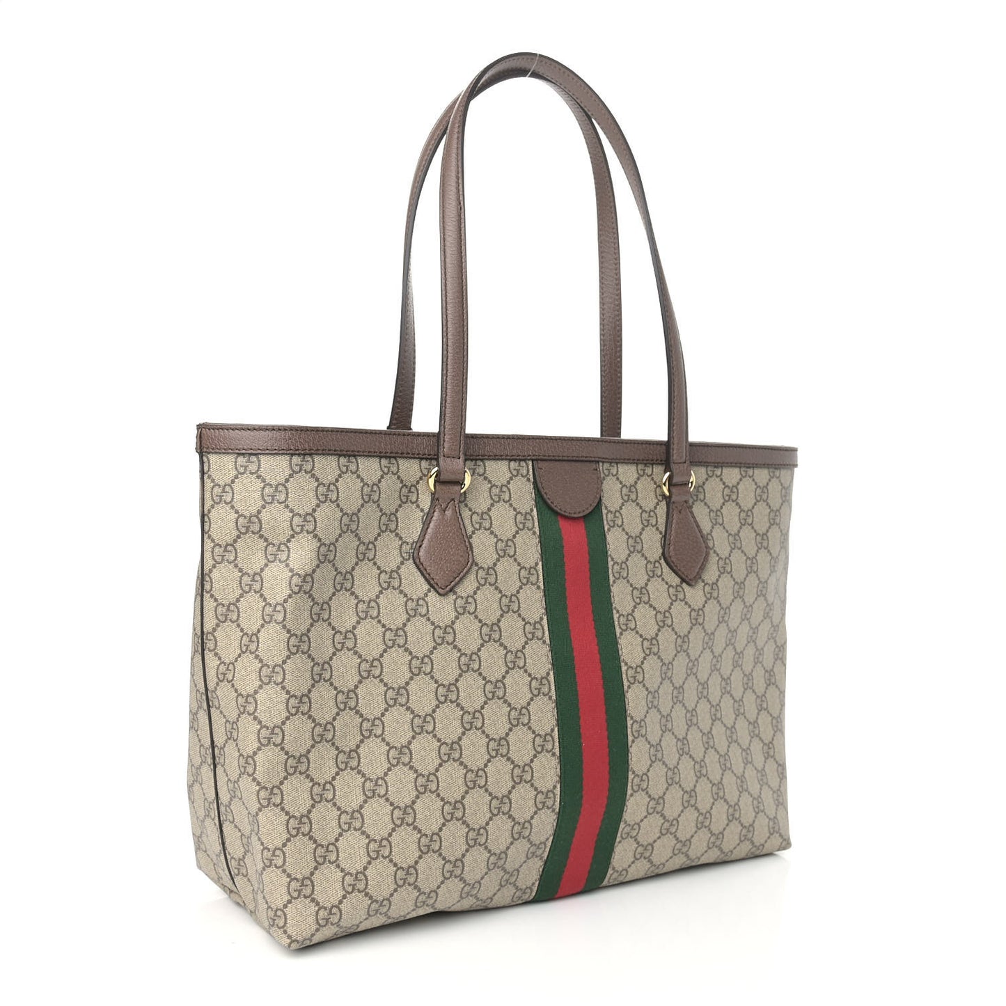 GG Supreme Monogram Medium Ophidia Shopping Tote Brown