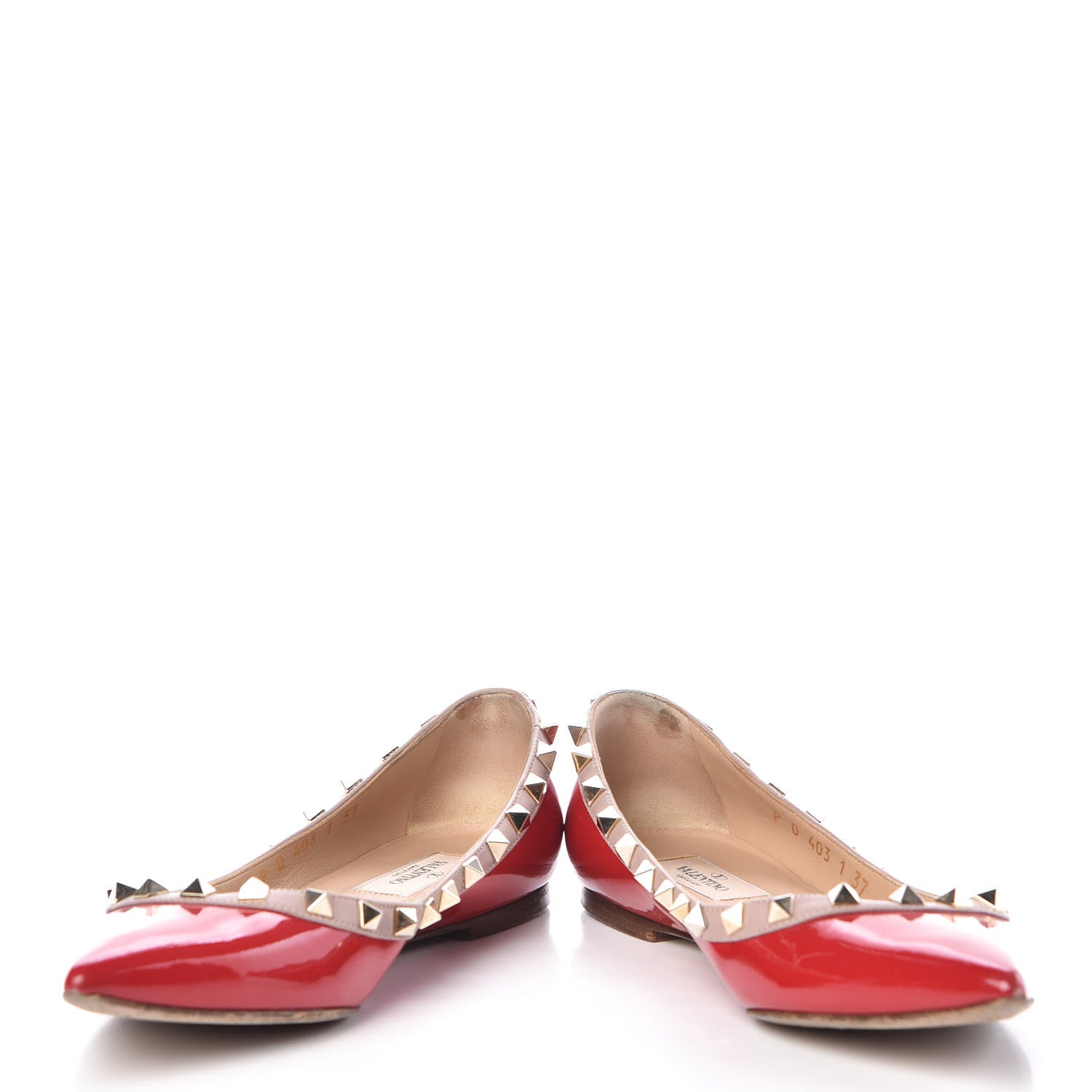 Valentino Garavani Patent Nappa Rockstud Ballerina Flats 37 Rosso Valentino Poudre 6 of 14